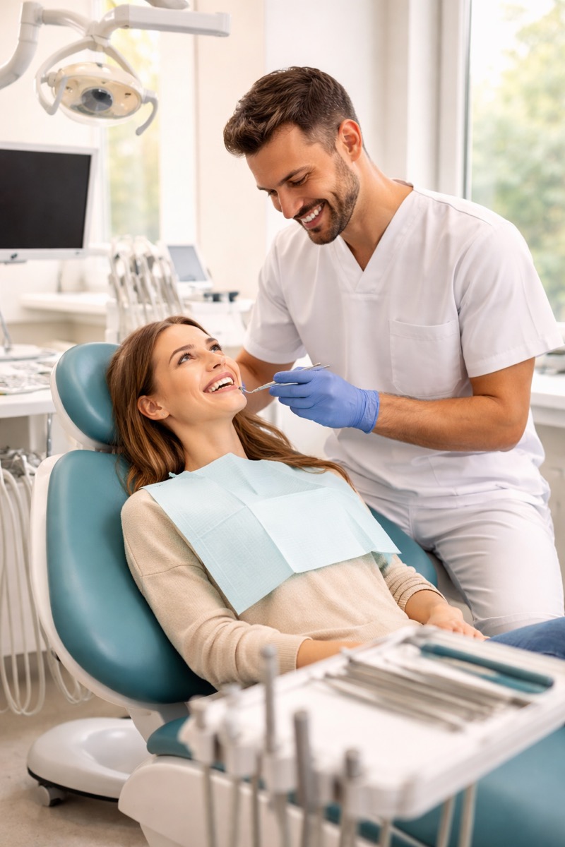 Dental examination in progress